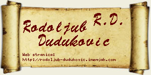 Rodoljub Duduković vizit kartica